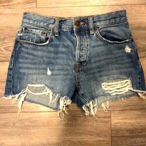 Free People high waisted denim shorts